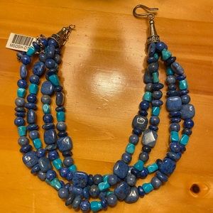 Lapis and turquoise beaded necklace.